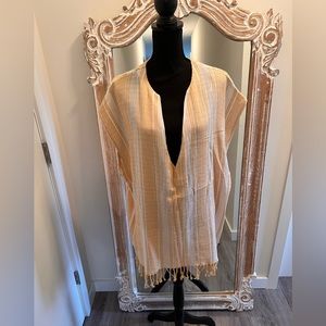 Zara yellow and white beach coverup, size medium.
